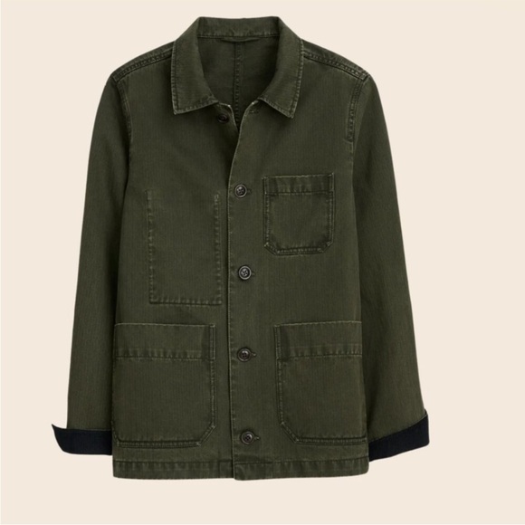 Alex Mill Britt Work Denim Jacket Size Medium in Herringbone Military Olive - Picture 9 of 11